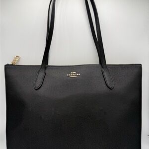 Coach Black Tote with Gold Accents